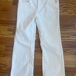 Zara girls boot cut off white jeans